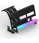 EZDIY-FAB PCIe 4.0 GPU Mount Bracket with ARGB LED Module, Multi-Angle Adjustment with Riser Cabl...