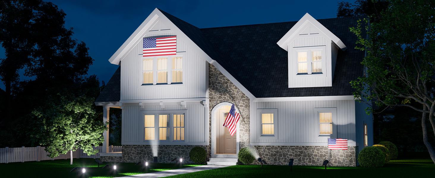 solar uplights for flag