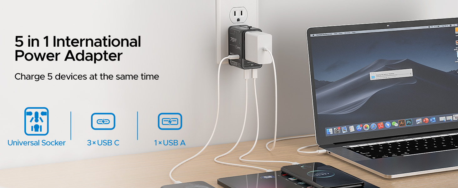 5 in 1 International Power Adapter
