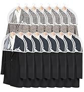 Zilink Clear Shoulder Covers for Clothes (Set of 15) Breathable Clothes Dust Cover Protectors wit...