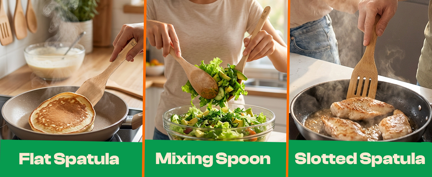 Riveira Bamboo Cooking Spoons 6-Piece