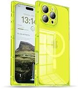 IAIYOXI Rectangle Edge Magnetic Clear Case for iPhone 16 Pro Max, Compatible with MagSafe, Full C...