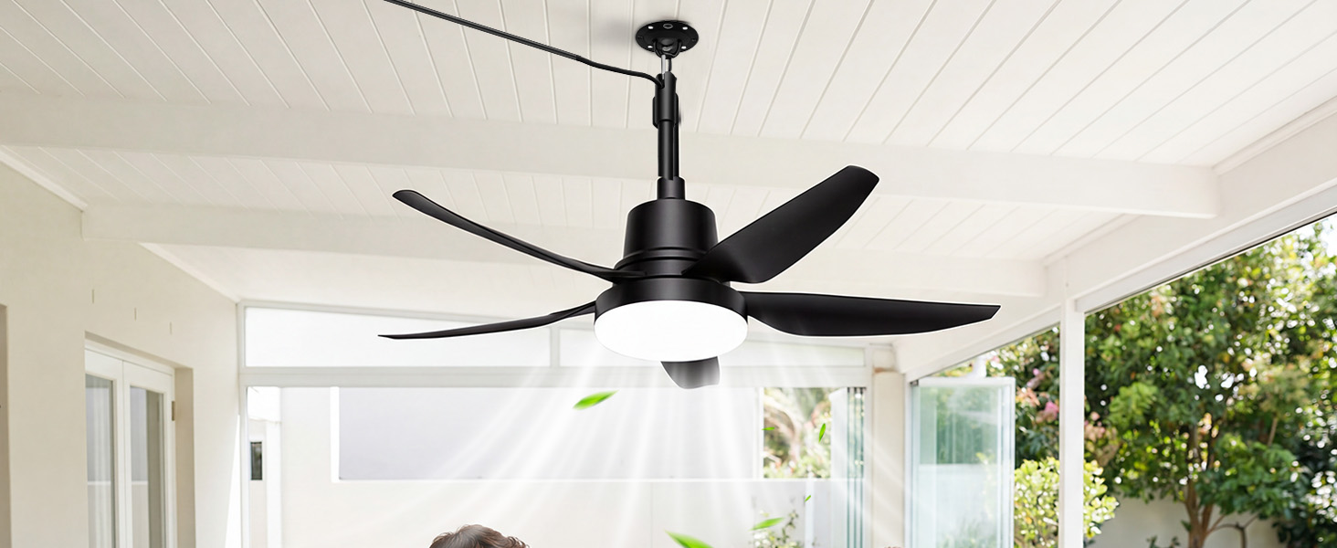 Plug in Ceiling Fan with Light