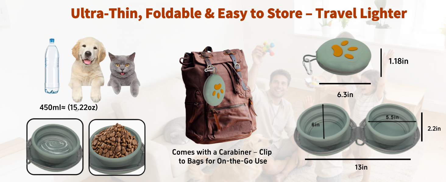 Ultra-Thin, Foldable &amp;amp; Easy to Store -Travel LighterComes with a Carabiner - Clip to Bags