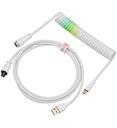 KiiBoom Ombre 1.8m Coiled Keyboard Cable Type-C to USB-A for Mechanical Gaming Keyboard, Double-S...