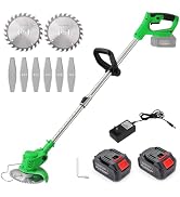 Weed Wacker Cordless Electric Brush Cutter 52 Inch Grass Trimmer Stingless Lightweight Grass Weed...