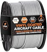 Xpose Safety 7x7 Vinyl-Coated Galvanized Steel Aircraft Cable – 500 ft Wire for Pulley Systems, W...