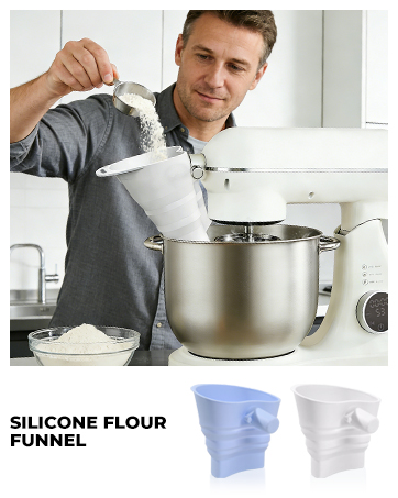 flour funnel kitchenaid attachment silicone funnel pouring chute kitchen aid mixers accessories