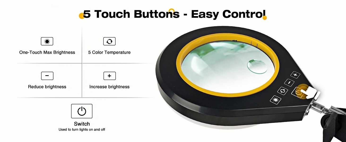 magnifying glass with light clamp