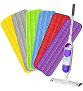 HOMTOYOU Reusable Mop Pads for Swiffer PowerMop: 6 Pack Microfiber Pad Refills for Multi-Surface ...