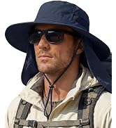 OLIKER Sun Hats for Men UPF 50+ Wide Brim Bucket Hat with Neck Flap for Fishing &amp; Hiking Mens Sun...
