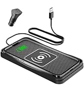 Wireless Charger Car, 20W/15W/10W Fast Charging Pad, Non-Slip Phone Charger Compatible with iPhon...