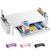 WALI Computer Monitor Stand with Storage, Desk Organizer with Drawer and Pen Holder, Desk Monitor...