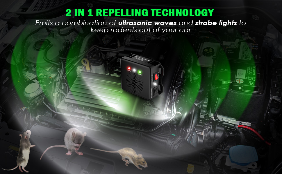 under hood rodent repellent battery operated