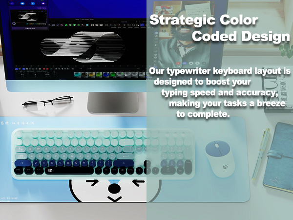 cute colorful keyboard and mouse for office use