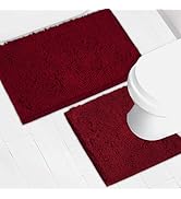 AINAHYVA Bathroom Rugs Chenille Bath mat 2 Piece Set, Super Absorbent, Strong PVC Non Slip Backin...