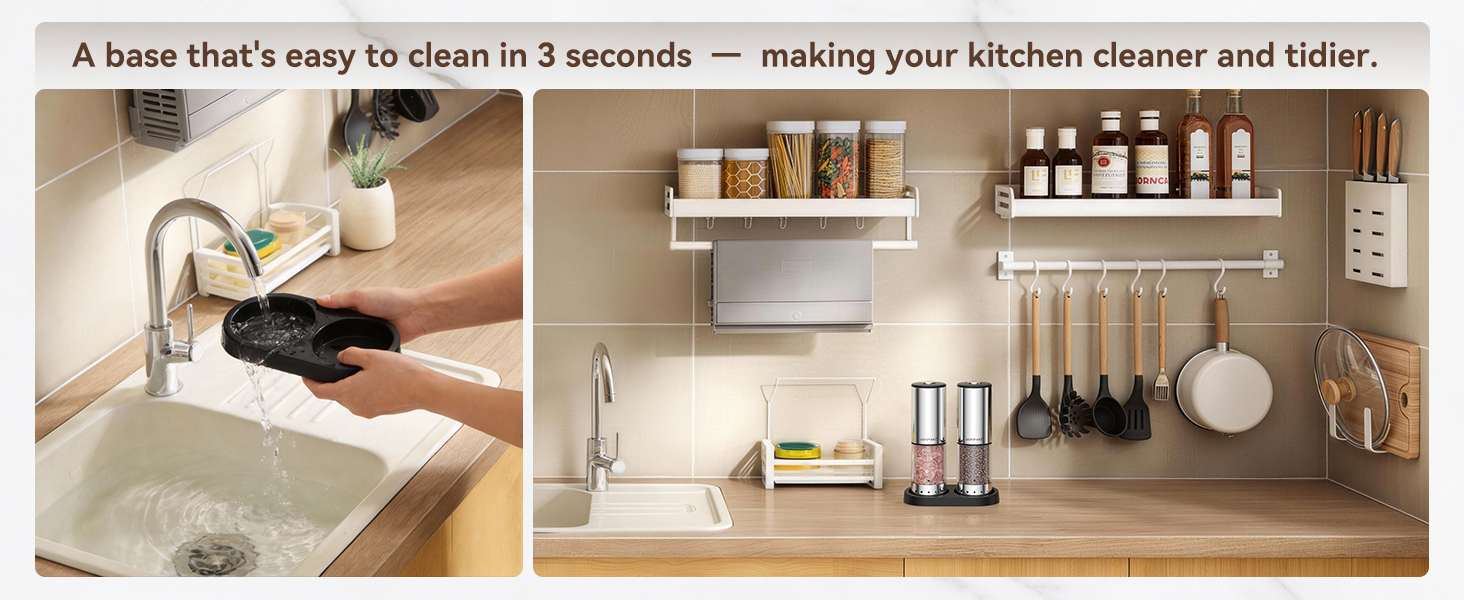 Salt and Pepper Shakers with Storage Base