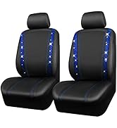CAR PASS Bling Shining Rhinestone Car Seat Cover Waterproof PU Leather Front seats only Universal...
