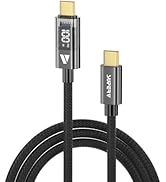 SUPERV USB C to USB C Charger Cable Transparent Data Cable PD 100W Charger Digital Display Black ...