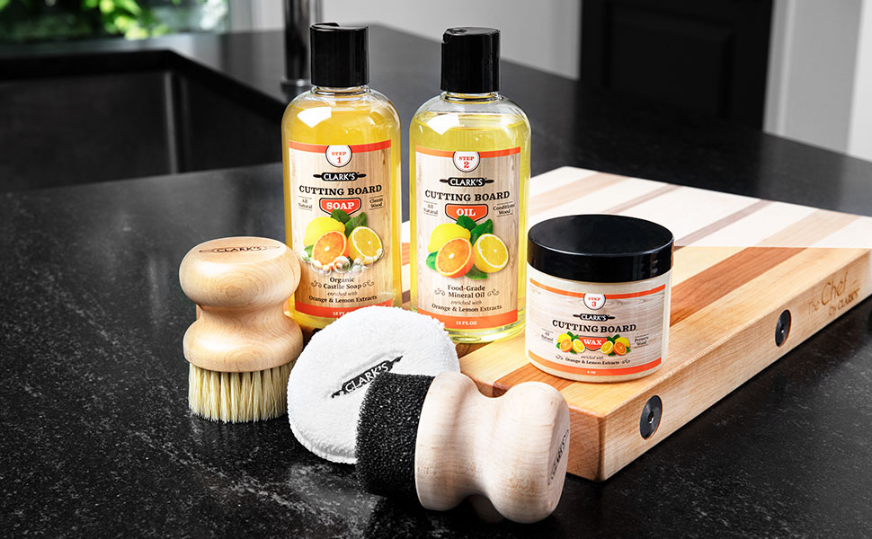 clarks product line, cutting board soap oil wax applicator