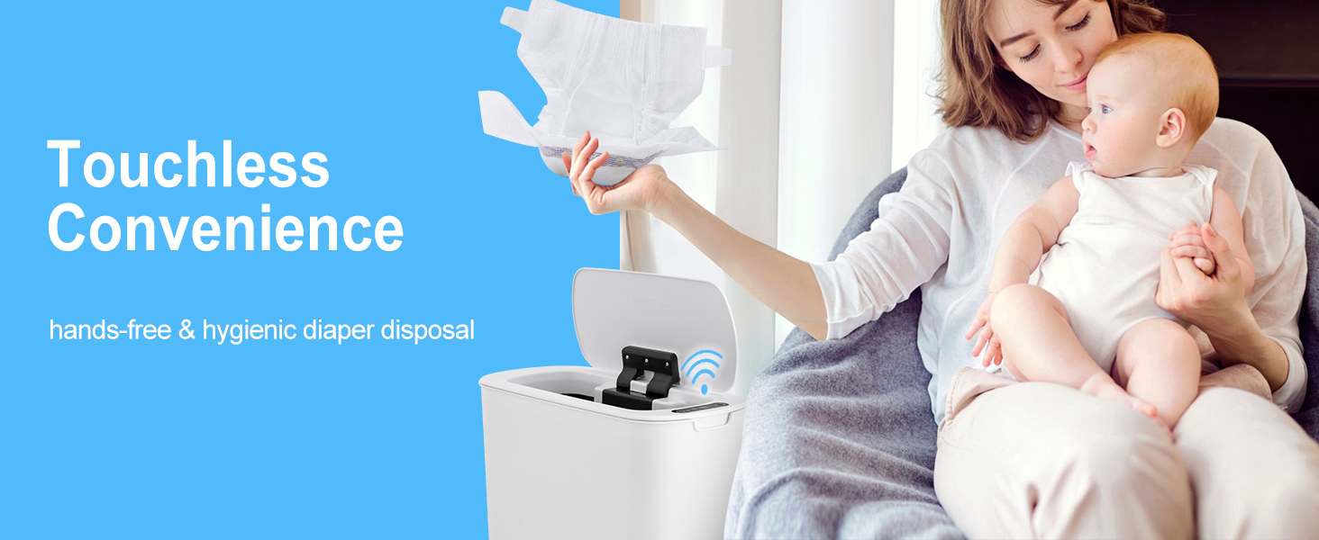 5 Gallon automatic white bathroom trash can