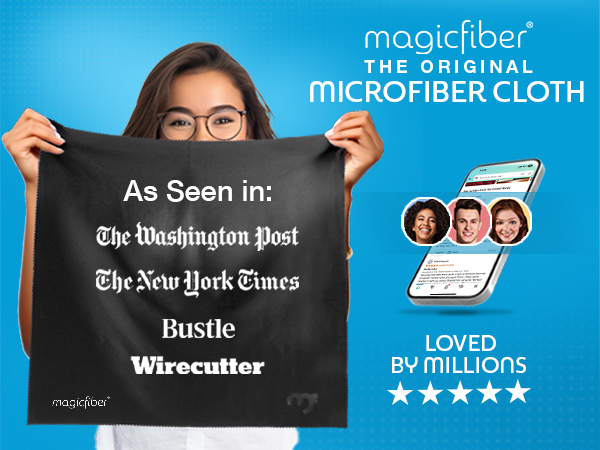 Premium 16"x16" XL Microfiber Cloth for TV screens, lenses, and electronics. Streak-free shine!