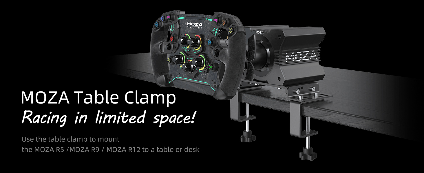 MOZA Sim racing table clamp, for your racing wheel table clamp, clamp for your sim racing setup