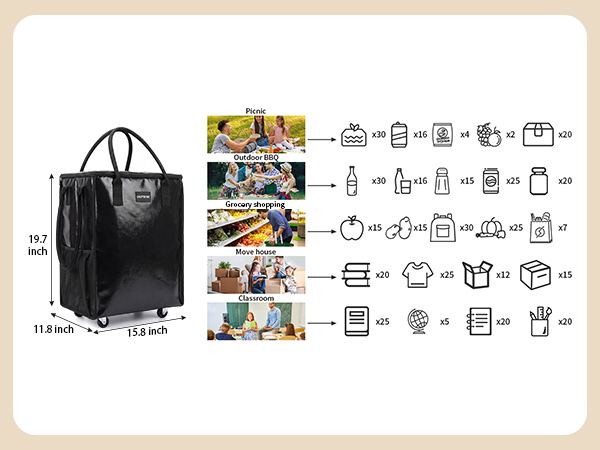 rolling tote reusable grocery bag on wheels bag on wheels rolling tote with wheels and handle