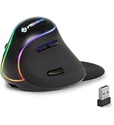 J-Tech Digital Ergonomic Mouse with Wireless Connection, Removable Palm Rest, Thumb Buttons, Rech...