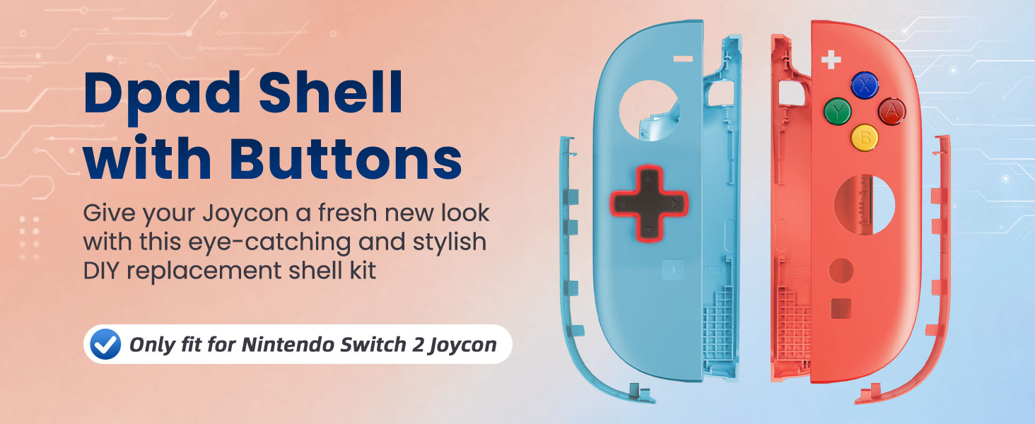 Shell (D-Pad Version) with Buttons for Joycon 2