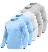 ZITY 5 Pack: Men's Long Sleeve Shirts UPF 50+ UV Sun Protection Quick Dry Athletic Shirts for Run...