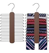 Uinicor Tie Hanger,Tie Organizer for Closet 20 Storage Capacity,Wooden Necktie Organizer Tie Hold...