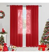Karseteli Semi Voile Sheer Curtains 84 Inches Long 2 Panels Rod Pocket Window Treatment for Livin...
