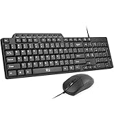 Basic Keyboard and Mouse,Rii RK203 Ultra Full Size Slim USB Basic Wired Mouse and Keyboard Combo ...