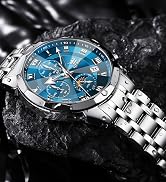 OLEVS Watches Men Luxury Chronograph Moon Phase Waterproof Luminous Watches for Men Analog Quartz...