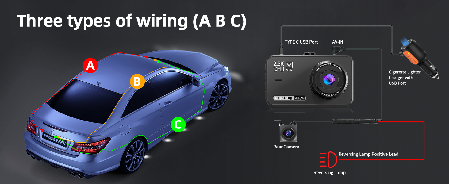car camera dash cam front and rear