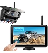eRapta Magnetic Solar Wireless Backup Camera: HD1080P 7” Touchscreen Portable with DVR, BSD, 1-Mi...