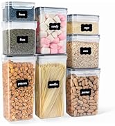 LUSCREAL 8 PCS Plastic Food Storage Container Sets with Lids