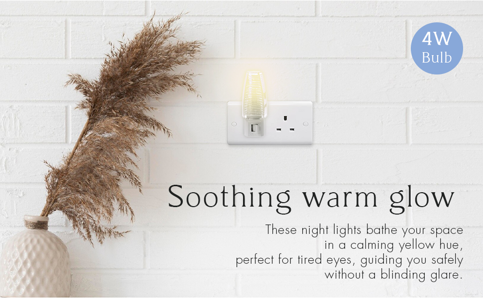 Plug in Night Light with Manual On/Off Switch for Hallway, Kid’s Bedroom Stairways Includes 4W Bulb