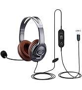 EMAIKER USB Type C Headphones Over Ear Headphone USB C Headset with Noise Cancelling Microphone w...