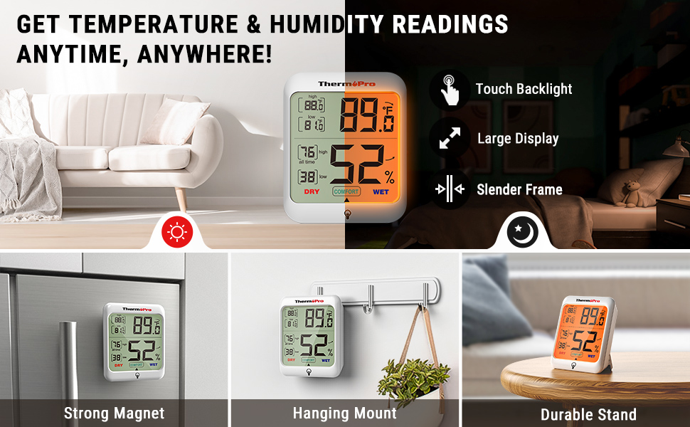weather thermometer room thermometer for home digital temperature gauge temp humidity monitor