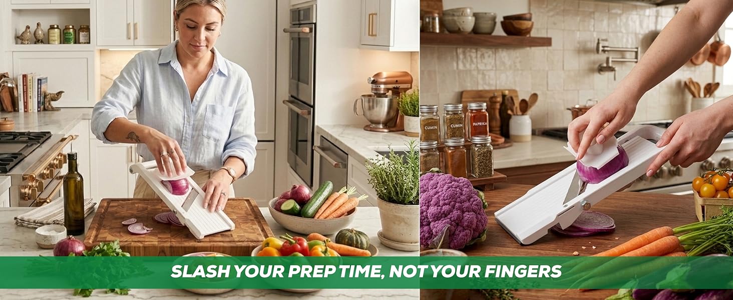 Benriner Mandoline Super Slicer, with 4 Japanese Stainless Steel Blades