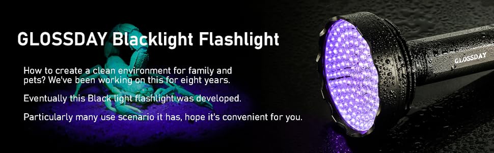GLOSSDAY Black Light for Pet Urine Detection