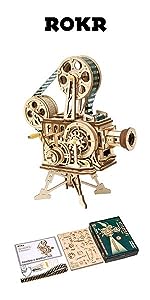 ROKR 3D Wooden Puzzles for Adults Owl Clock - Mechanical Model Building Kit DIY Hobbies for Men Wome...