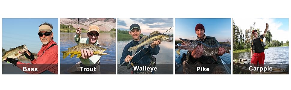 For Bass Trout Walleye Pike Carppie Fishing