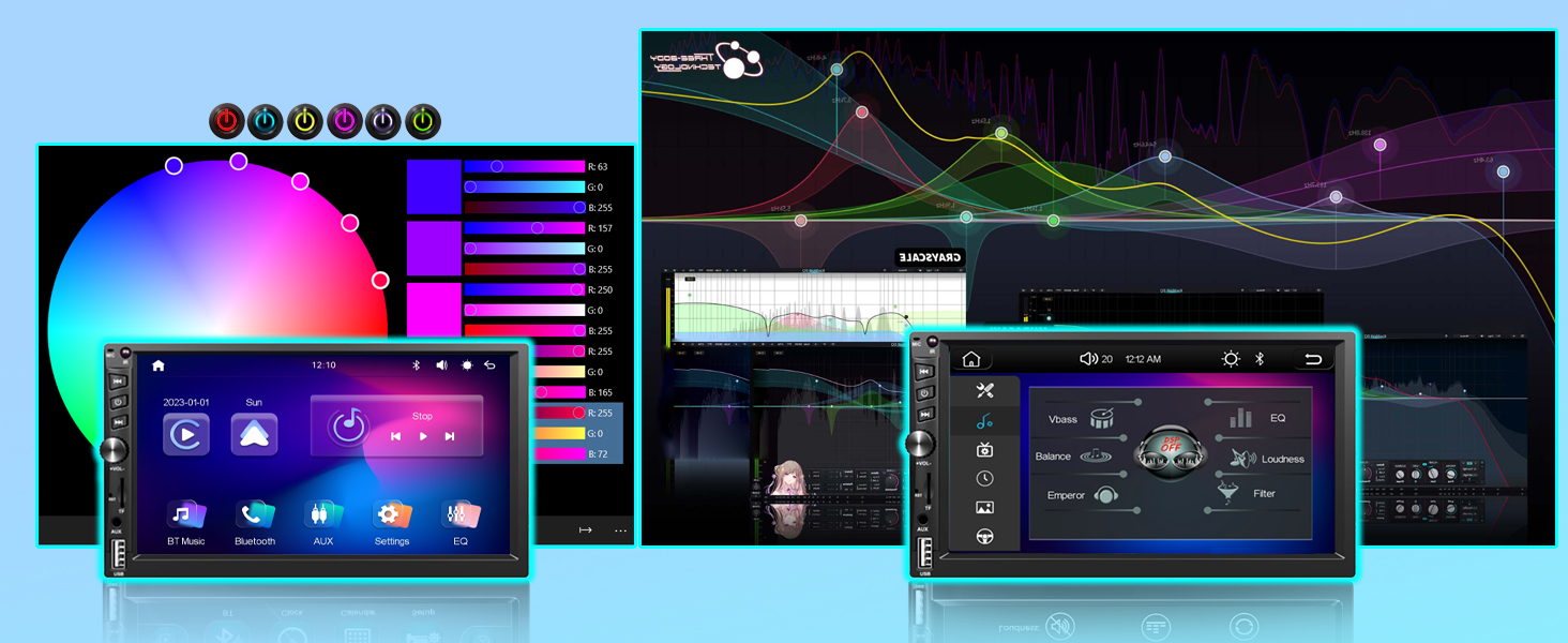 Stylish LED Buttons &amp; EQ Settings