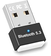 GAROGYI USB Bluetooth 5.3 Adapter for PC Supports Windows 11/10/8.1/7,Plug &Play For Win11/10, Mi...