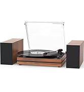 Vintage Record Player with External Speakers Belt-Drive Turntable for Vinyl Records Dual Stereo S...