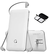 Brand Q Portable Charger with Built-in Cables and AC Wall Plug,Slim USB C Travel Essential Power ...