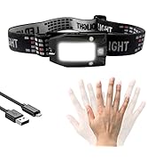 HAUTMEC Headlamp Rechargeable LED Headlamps for Adults 230° Wide Beam with Adjustable Headband fo...